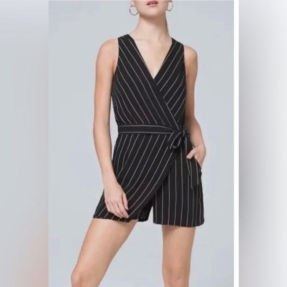 White House Black Market Pants - White House Black Market Pinstripe Romper Size 6